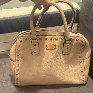 Michael Kors Light Tan Studded Satchel